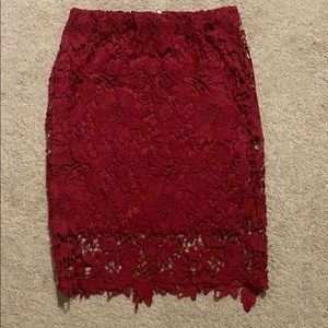 Red pencil skirt